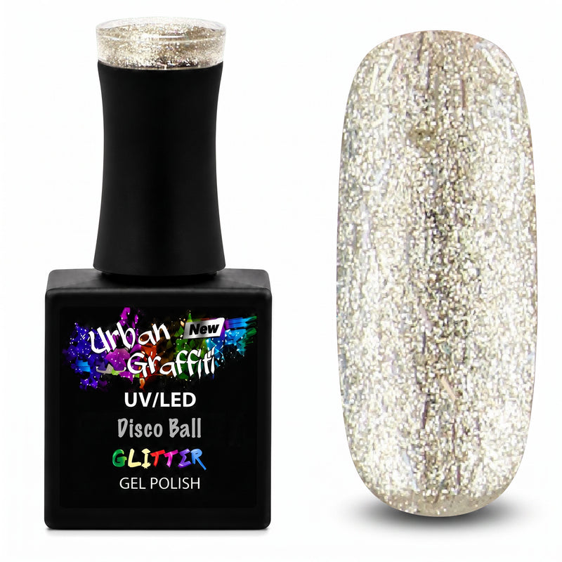 Disco Ball - UGGP-A0922 Vernis Gel Pailleté Argent Graffiti Urbain 15ml