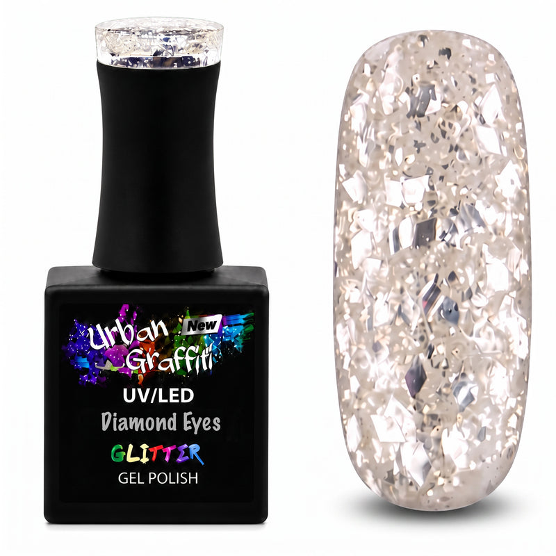 Diamond Eyes - UGGP-A0923 Urban Graffiti Stříbrný třpytivý gelový lak 15ml